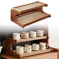 thumbnail image 1 of Two Tier Wooden Desktop Organizer Display Stand for Efficient Desk and Counter Storage, 1 of 7