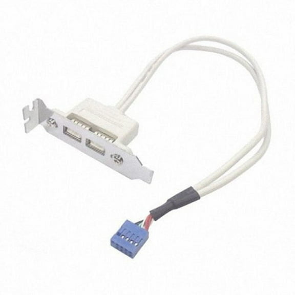Chenyang CY Low Profile 8cm Height USB 2.0 Female Back panel to Motherboard 9pin Cable with PCI bracket 30cm Cable