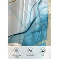 thumbnail image 6 of Blue Water Ripple Sheer Curtains 45 inches Long, Vintage Abstract Modern Classic Light Filtering Sheer Window Curtains Rod Pocket Voile Drapes for Bedroom Living Room, 52"W x 45"L 2 Panels, 6 of 7