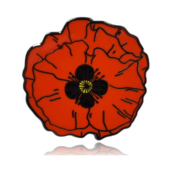 Red Poppy Flower Hard Enamel Lapel Pin