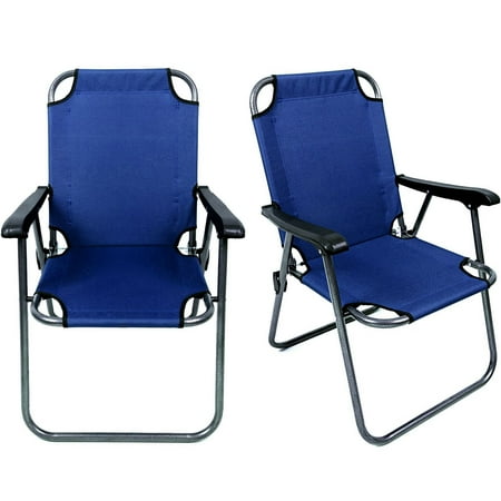 Deluxe Chaise - Magshion Deluxe Lightweight Beach Chair Outdoor Camping Hiking With Armrest Chair Set of 2 Blue