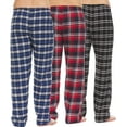 thumbnail image 4 of Mens Cotton Blend Flannel Plaid Sleep Bottoms Lounge Pajama Pants - 3 Pack Set A, Small, 4 of 6