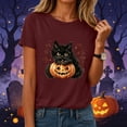thumbnail image 6 of Leey-World Halloween Tshirts Shirts for Women Halloween Ghost Shirts Fall Pumpkin Shirt Funny Graphic Tees Halloween Party Clothes Vintage Short Sleeve Tops, 6 of 9