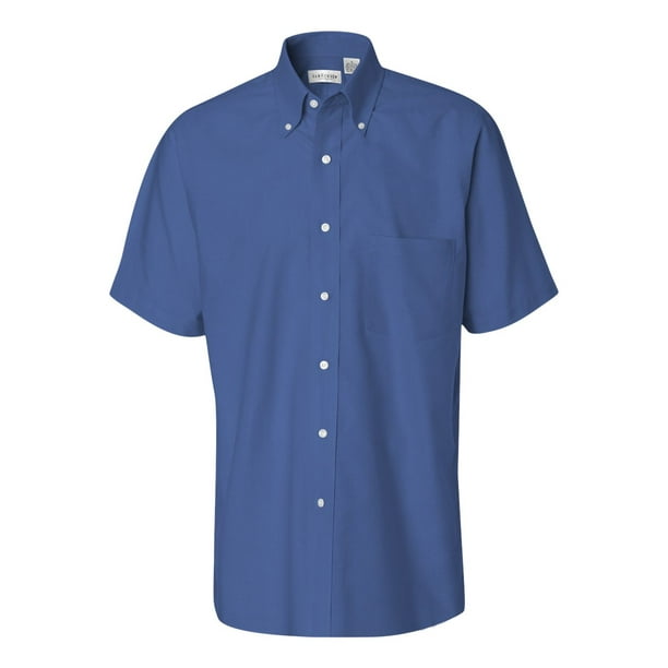 Oxford - Van Heusen Mens Short Sleeve Oxford Shirt, XL, English Blue ...