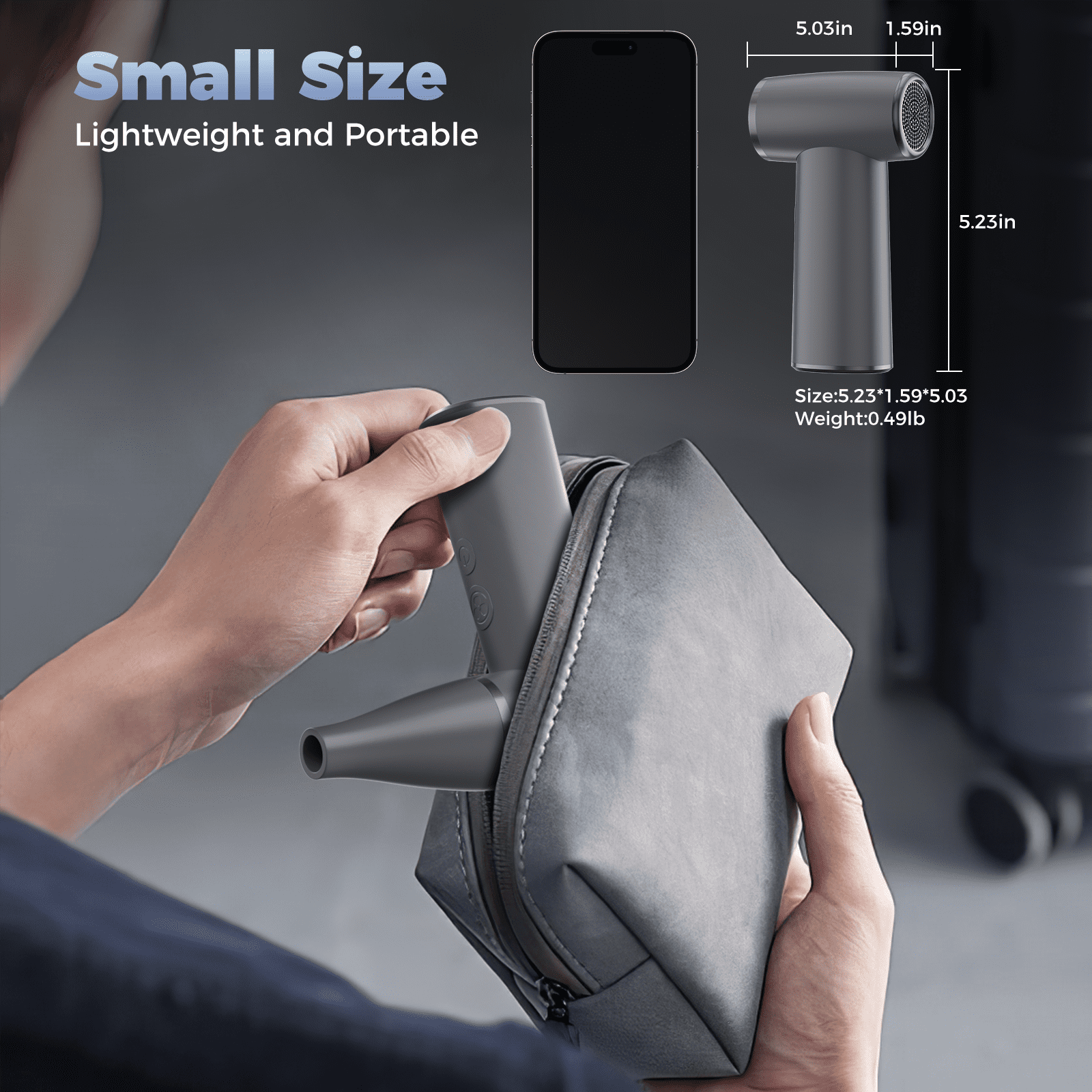 High-Speed Turbo Mini Blower High-Speed Hand-Held Powerful Dust Blower- Portable Leaf Blowe Fan Rechargeable Electric Blower Dust Cleaner-Suitable For Travel,Outboor Camp