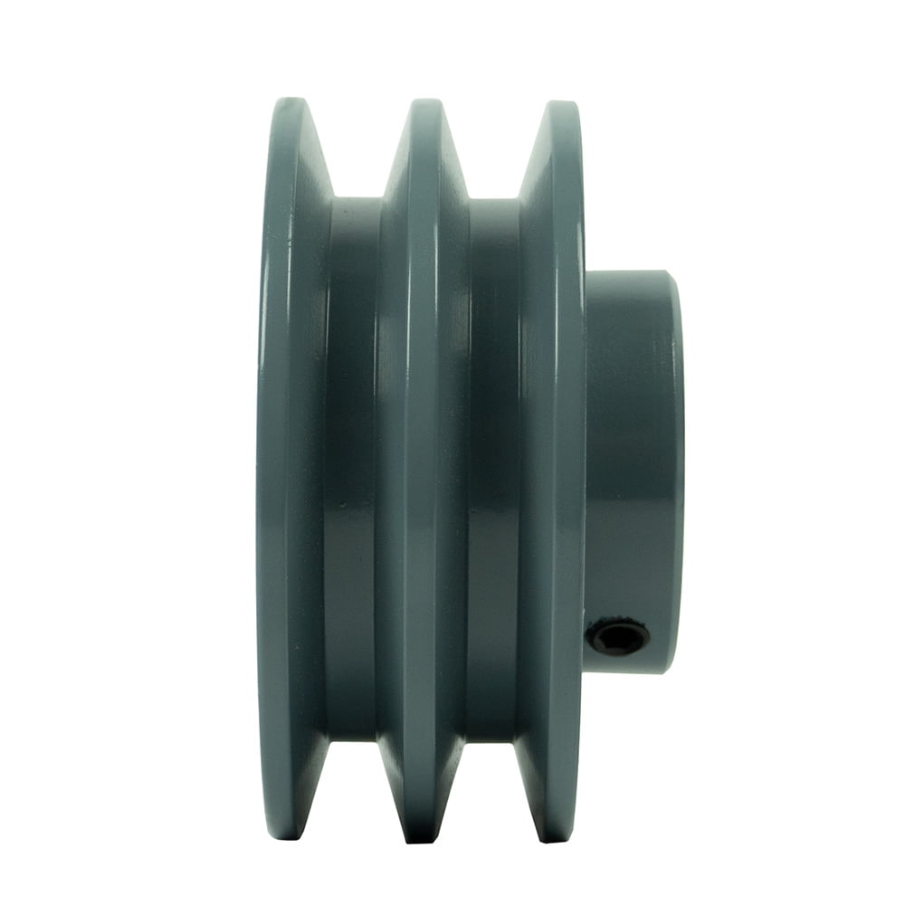 3" Cast Iron V-Belt Pulley Sheave – Single 2-Groove, 7/8" Shaft, 4L Belt Style, Heavy-Duty