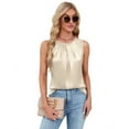 thumbnail image 2 of Women'S Silk Satin Tank Top Summer Business Casual Outfit 2025 Sleeveless Work Dressy Shirt Creamy White M, 2 of 9