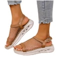 thumbnail image 5 of QNANSPI Women's Wedge Heel Shoes, Summer Casual Footwear for Women, Women Slide On Rounded Toe Open Toe Shoes With Perforated Mesh And Strap Breathable Summer Footwear, 5 of 6
