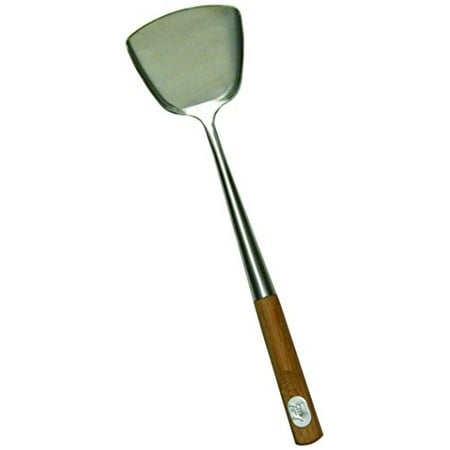 

tablecraft 32405 wok spatula with bamboo handle 14.5-inch stainless steel