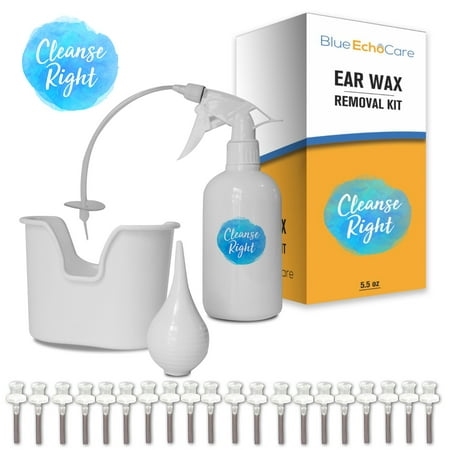 Cleanse Right Ear Wax Removal Tool Kit- 20 Disposable Tips! with Wash Basin and Syringe - Safe, Easy to Use - Cleaner Tool to Remove Ear Blockage - Irrigation Device for Adults and (Best Way To Remove Earwax From Child)