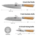 thumbnail image 2 of Juego de cuchillos HOSHANHO Damascus de 3 piezas: Chef de 20 cm, Santoku de 18 cm, 2 of 7