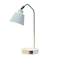 thumbnail image 3 of Simple Designs 16" Sleek Essentials Adjustable Metal Desk Task Lamp With Dual Usb Ports, For Office, Desk, Nightstand, Dorm, White, 3 of 6