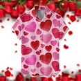 thumbnail image 4 of YAYUBA Big and Tall Shirts for Men Heart Print Valentine's Day Chambray Shirt Free Comfy Date Night Outfit Big & Tall Matching Sets, 4 of 5