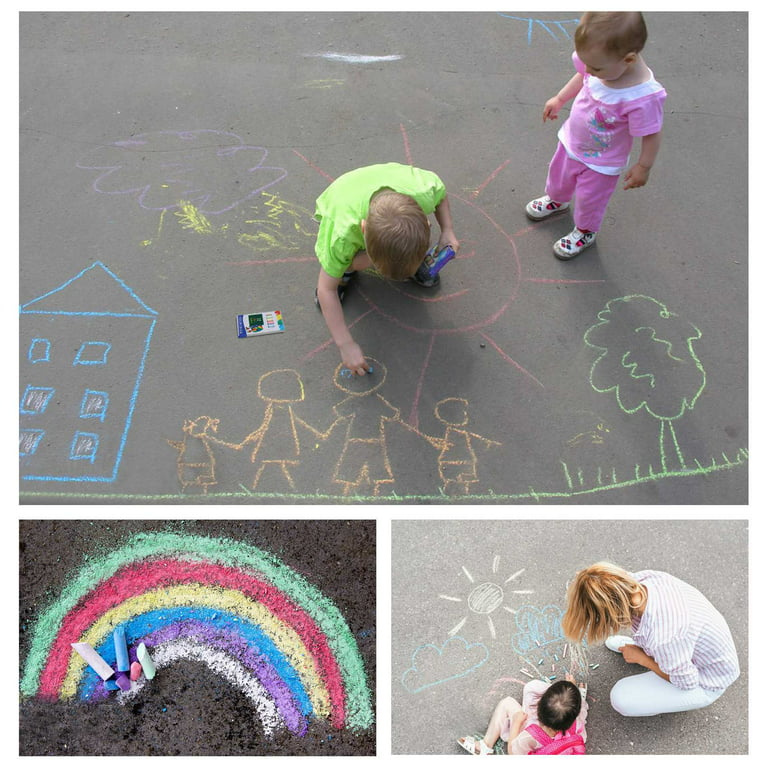 5 Pack Sidewalk Chalk for Kids Toddlers 60 PCs Sidewalk Chalk