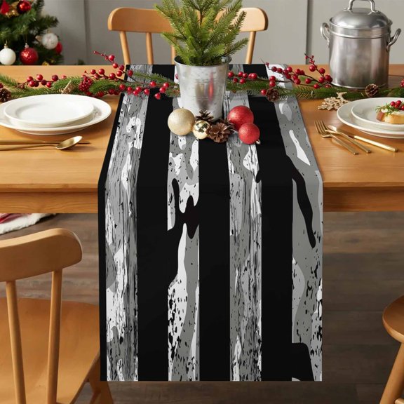 Table Runner 36 Inches Long - American Flag Independence Day Decorative Table Scarf, USA Stars and Stripes Camouflages Dining Table Runners for Wedding Party Kitchen Dining Tables