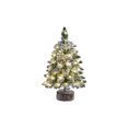 thumbnail image 2 of Pre-Lit Flocked Christmas Tree with Lights - Snowy Tabletop Decor for Home & Office, 2 of 6