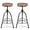 Black Base / Brown Top, variant on LOKKHAN Bar Stools, Set of 2 Solid Wood Metal Breakfast Stools, 24"-28.35" Barstools for Dining Room Kitchen Home Counter Bar Height Adjustable Swivel Round Seat 3 Legs, Pink & Oak