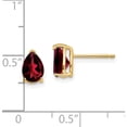 thumbnail image 2 of 14K Yellow Gold 7X5mm Pear Garnet Earrings (8 X 5) Made In India xe80ga, 2 of 5