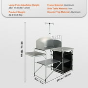 VEVOR Camping Kitchen Table Folding Portable Cook Table 1 Cupboard & Windscreen