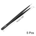 thumbnail image 2 of Unique Bargains ESD Anti-static Stainless Steel Tweezers Straight Pointed 5.6 Inch Length 5pcs, 2 of 5