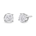 thumbnail image 4 of Haus of Brilliance .925 Sterling Silver 3/4 Cttw Womens Round Cut Natural Diamond Prong Settings Push Back Rhodium Plated Salt & Pepper Classic Solitaire Stud Earrings (H-I Color, I3 Clarity), 4 of 9