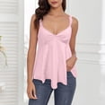 thumbnail image 2 of uobin Tops for Women Sleeveless Ruffle Strap Low Cut V Neck Backless Solid Color Tank Top Cute Summer Flowy Going Out Top, 2 of 4