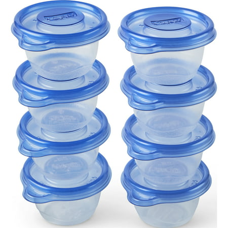 Glad Food Storage Containers - Mini Round Containers - 4 oz - 8 ...