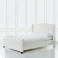 thumbnail image 3 of Fontana Wingback Upholstered Platform Bed Frame Queen Antique White Polyester, 3 of 8