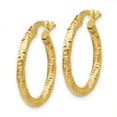 thumbnail image 2 of 14K Yellow Gold Earring Hoop Women'S 19 mm 2 Polished And Textured Earrings, 2 of 4