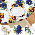 thumbnail image 4 of Elastic Fit Tablecloth with Elegant Floral Print, Water-Resistant Polyester for Round Dining Table or Garden Setup, Fits 44-52 Inch Surface, 4 of 7