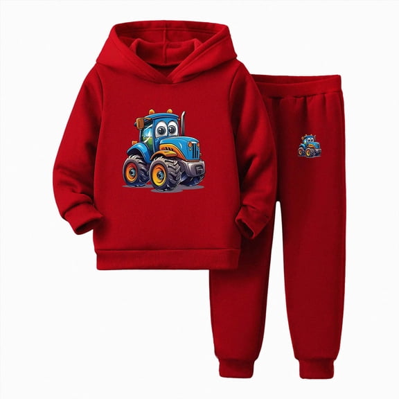 Wonitaaizi Toddler Boy Clothes Outfits Long Sleeve Hoodie Sweatshirt Pants Set 2PCS Baby Boys Fall (3-4 Years,Red)