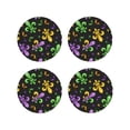 thumbnail image 2 of Kll Round Shape Drink Coasters Set Of 4,Pu Leather Absorbent Coasters Set Decorative Coffee Cup Coasters Housewarming Gift For Home Decor-Mardi Gras Carnival4, 2 of 9
