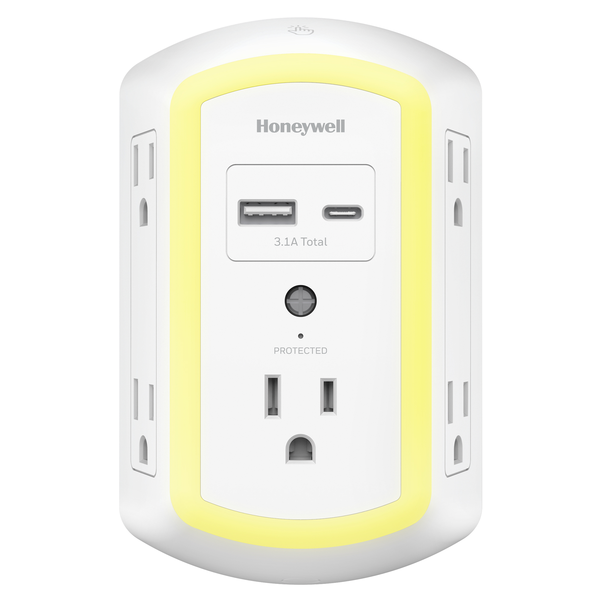 Honeywell 5-Outlet 2-USB LED Night Light Surge Protector photo 2