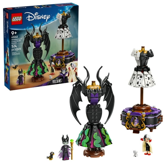 LEGO Disney Villains Maleficent’s and Cruella De Vil’s Dresses Kids Toy - Fashion Building Toy for Girls and Boys, Ages 9  - Kids Toy for Disney Fans - Gift Idea for Birthdays & Holidays - 43262