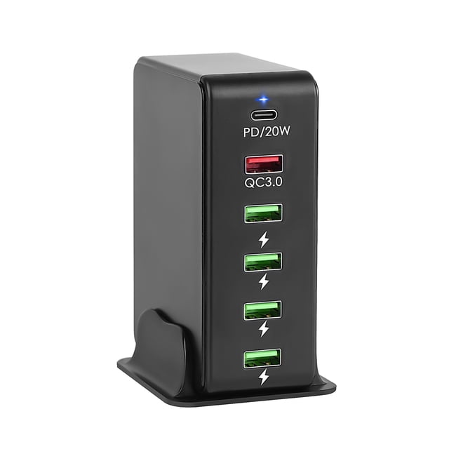 20W PD Charger Multi USB QC3.0 6 Port Usb Quick Charge Station For Universal Phone Desktop Home ,Easy to Use
