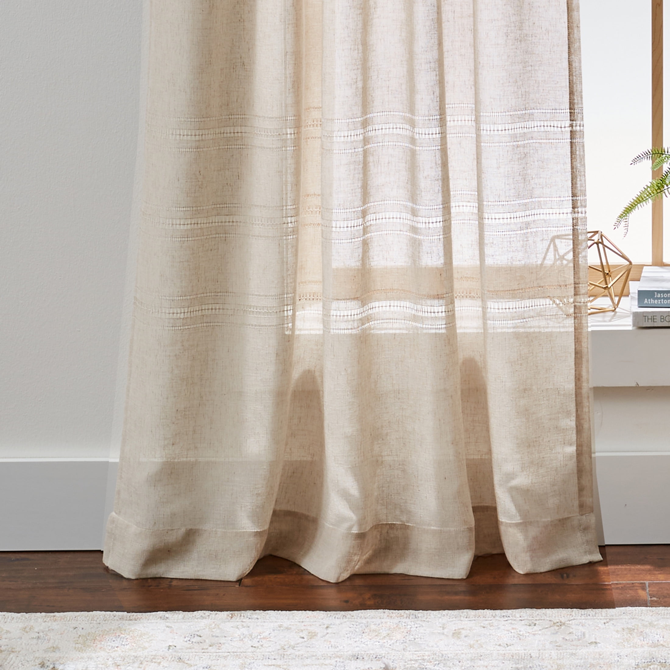 Better Homes & Gardens Specialty Stitch Single Curtain Panel, Papyrus Beige, 50" W x 84" L