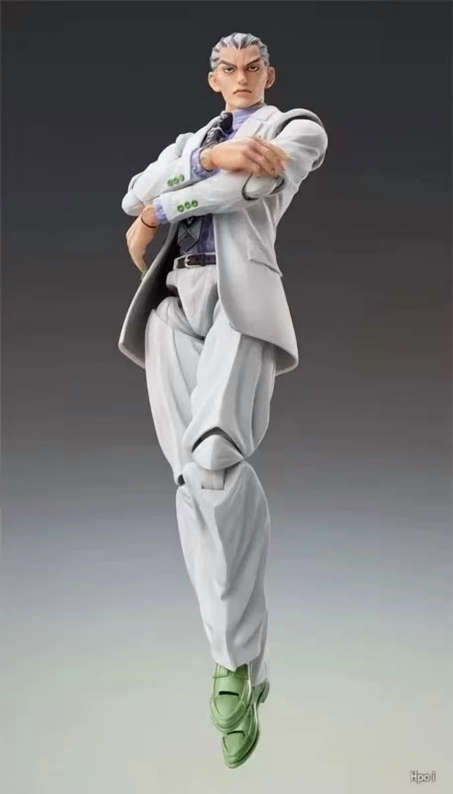 Kira Yoshikage Figure Standing Movable Suit Kira Yoshikage Action Figures 16cm/6.3inch PVC Character Figurine Model for Anime Fans Gift (White)