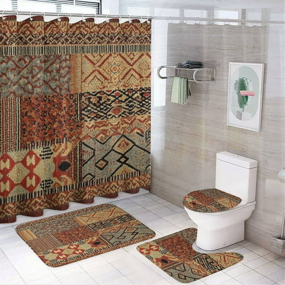 Bohemia Shower Curtain Waterproof Bathroom Curtain Set with Hooks Home Decor Bathroom Curtains