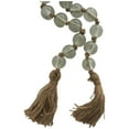 thumbnail image 4 of DecMode Handmade Round Clear Glass Garland with Tassel with Knotted Brown Jute, 4 of 15