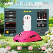 ATTACK SHARK X8SE Mouse with Grip Tape for Large Hand, 55g SUPERLIGHT, PixArt PAW3311 Gaming Sensor, BT/2.4G Wireless/Wired, Adjustable DPI up to 25000, 500mAh Battery (Berry Red)