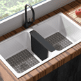 thumbnail image 3 of OTHWAY 12.8"x17.6" Silicone Sink Divider Mat, Large Sink Saddle & Protector for Divided Sink, No Suction Cups, Easy to Clean, Dish Drying Rack for Glassware and Dishes (Black), 3 of 7