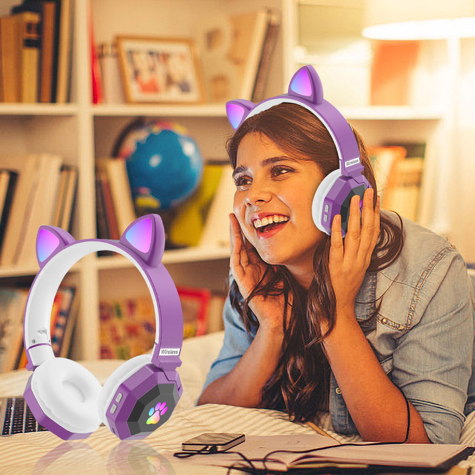 ANC Bluetooth Headphones, Over Ear Headphones with Bluetooth 5.4, 70 Hours Playtime Noise Cancelling Headphone with Mic, Foldable Lightweight Headset Comfort Fit,Dark Purple