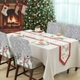 thumbnail image 4 of Christmas Snowman Chair Covers Set of 6 Red Snowman Xmas Trees Snowflakes Grey Chair Back Covers Stretch Removable Washable Slipcovers Protector for Dining Room Kitchen Party Decor, 4 of 5