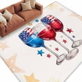 thumbnail image 2 of Independence Day Wine Washable Living Room Rugs 6'x9', American Flag Red Blue Star Yellow Firework Low Pile Throw Large Area Rug Non-Slip Sturdy Edge Binding Carpet for Dining Room Kitchen Office, 2 of 9