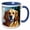 Blue/White, variant on 3drose, Adorable Golden Retriever Dog Face. Digital Painting Art Gift, Charm, 11oz Magic Transforming Mug
