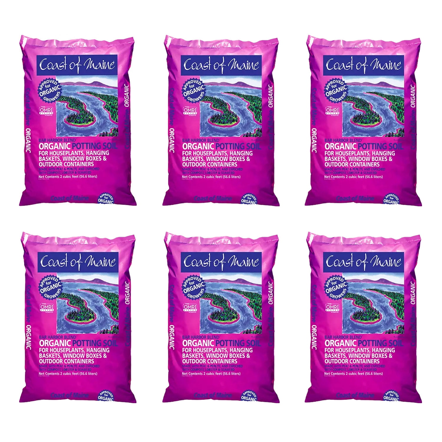 Coast of Maine Premium Potting Soil Bar Harbor Blend 16 QT (6 Pack