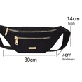 thumbnail image 2 of Riñonera para mujer, riñonera impermeable para correr, deportes, viajes, negro, 2 of 5
