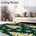 thumbnail image 2 of ODIKA 4'x6' Machine Washable Non-Slip Area Rug, Festive Pine Tree Snowflake Half Moon Anti Slip Semi Circle High Traffic Rug with Pad, Green, 617643, 2 of 8