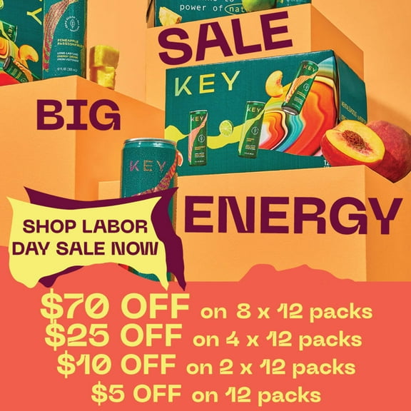 KEY Ketone Energy Drink : Sugar Free, 80mg Low Caffeine, All Natural, 11.5g Ketones, Long Lasting Energy, Green Tea & L-Theanine for Mental Focus, Ginger Lime (Pack of 12)