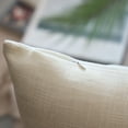 thumbnail image 2 of Textural Faux Linen Series Square Decorative Throw Pillow Cover for Couch, 12" x 20", Off-White, 2 Pack, 2 of 6